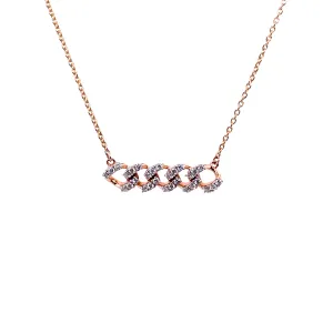 14K Rose Gold Diamond Cuban Link Necklace