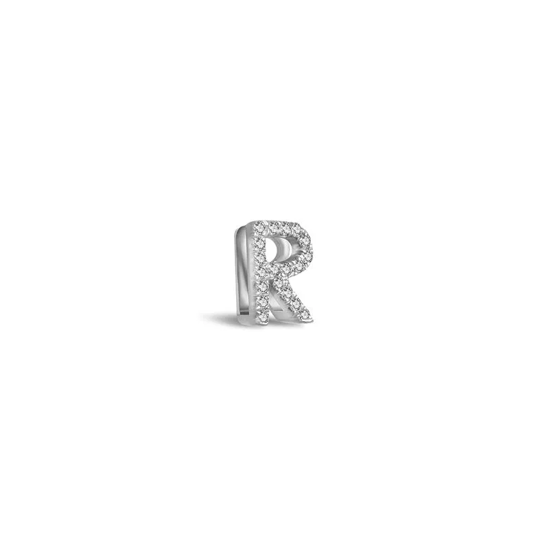 18k Gold Initial Letter "R" Diamond Pendant