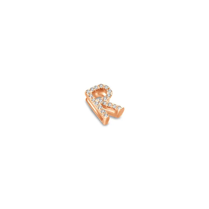 18k Gold Initial Letter "R" Diamond Pendant