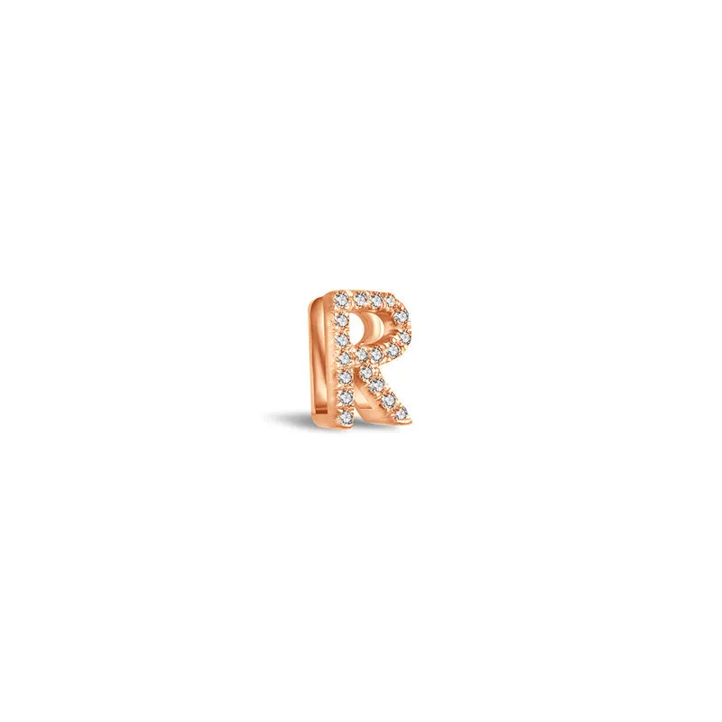 18k Gold Initial Letter "R" Diamond Pendant