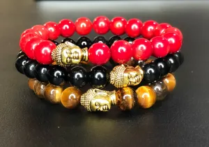 8mm Gold Buddha Bracelets