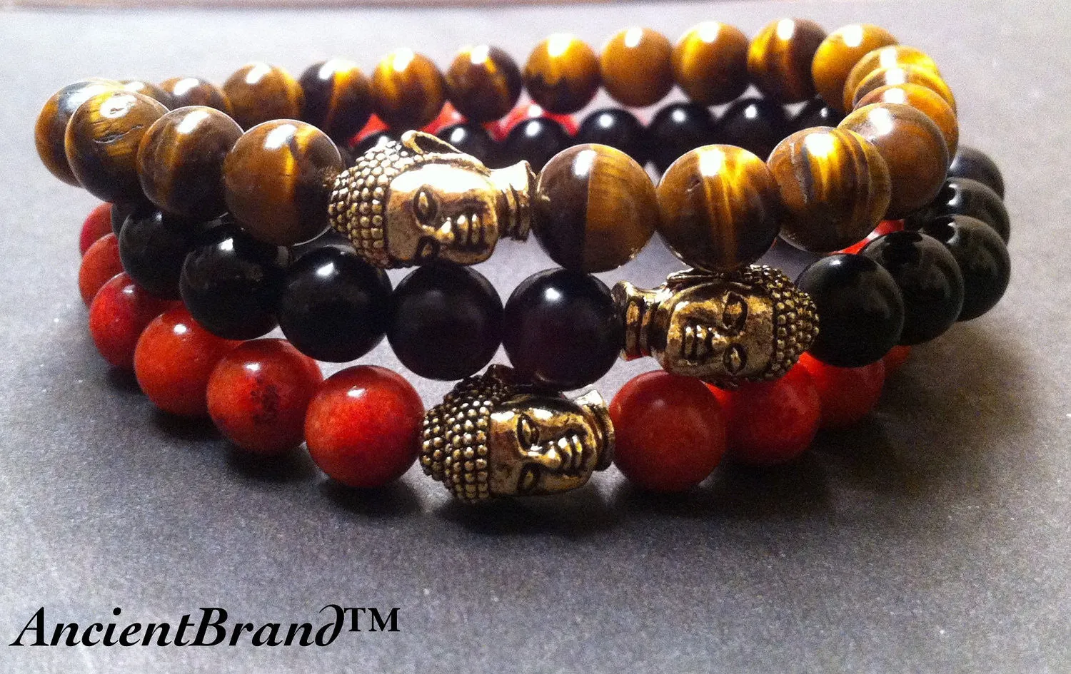 8mm Gold Buddha Bracelets