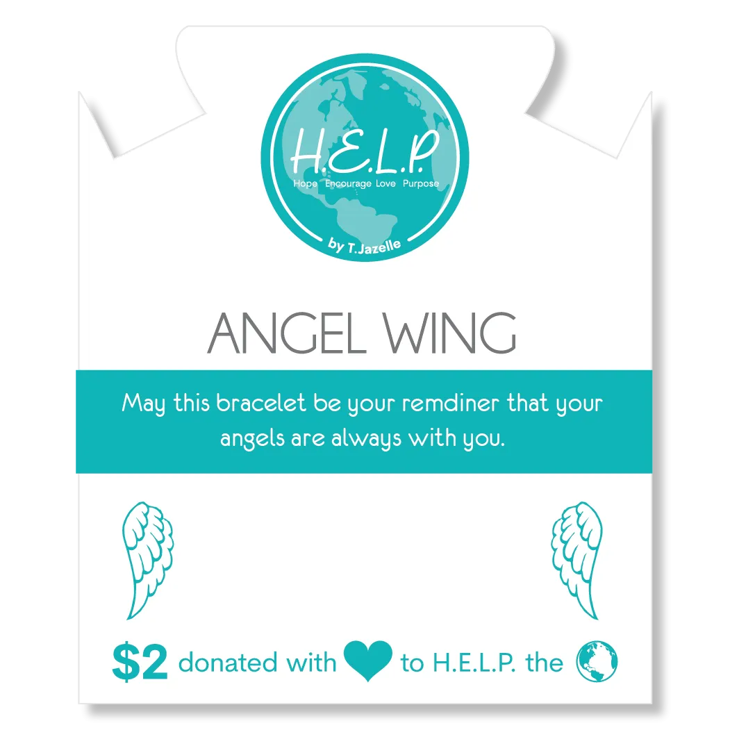 Angel Wing Cutout Charm with Lemonade Jade Charity Bracelet