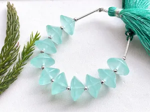 Aqua Blue Onyx Bi-cone Beads