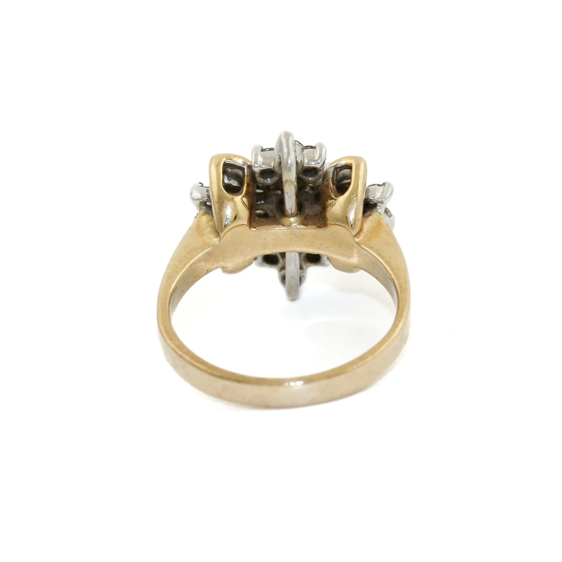 Art Deco Diamond Clover Ring x 14k Gold