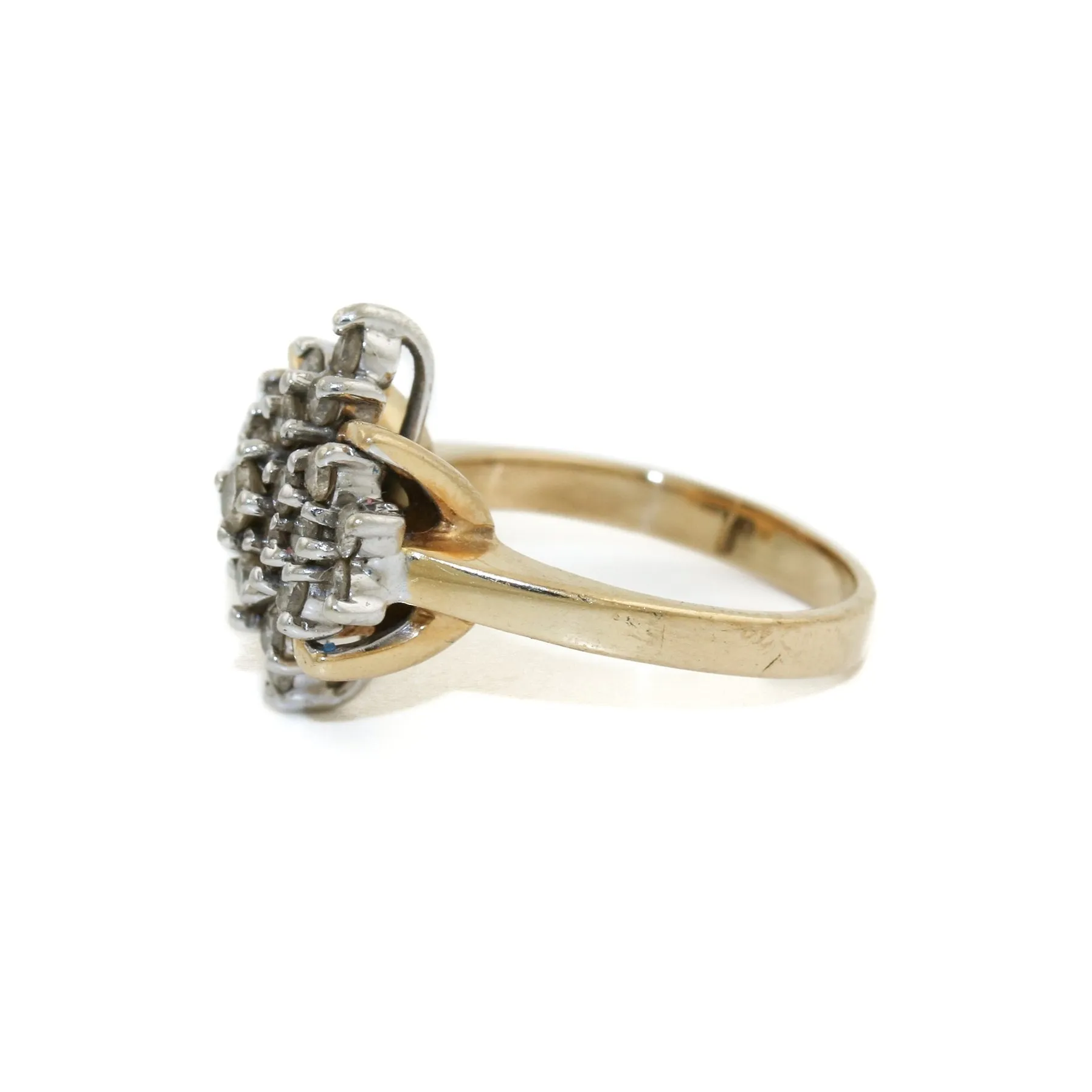 Art Deco Diamond Clover Ring x 14k Gold