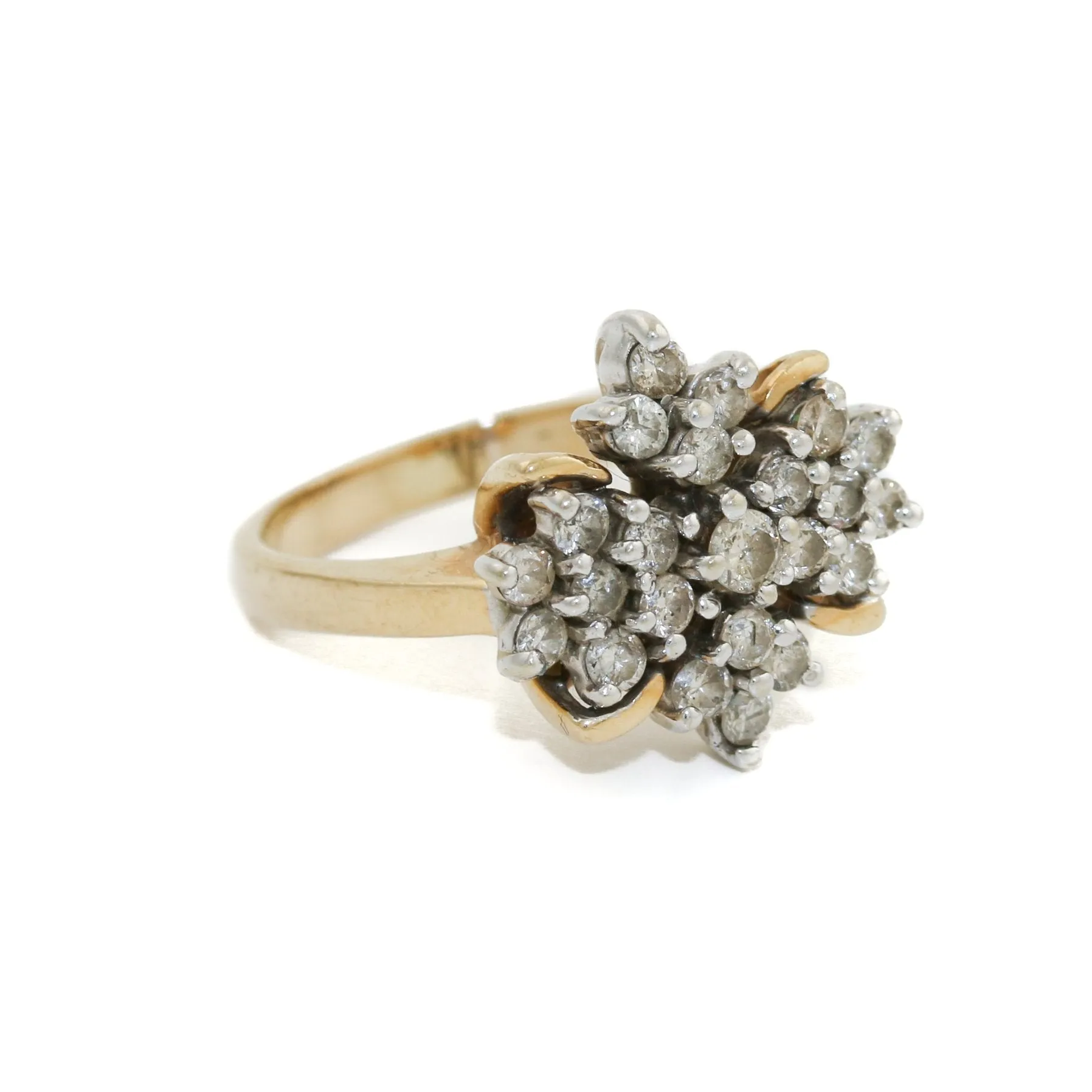 Art Deco Diamond Clover Ring x 14k Gold