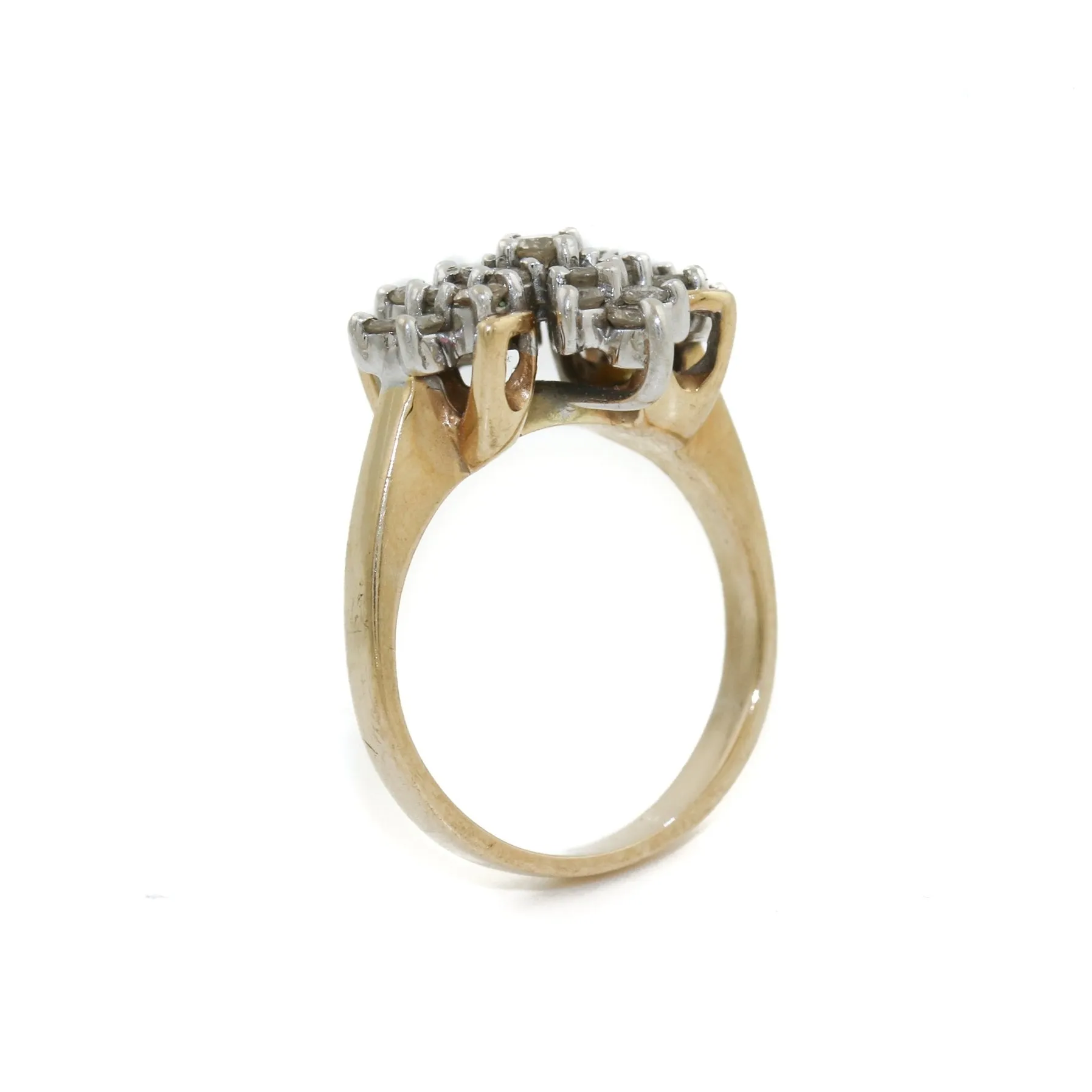Art Deco Diamond Clover Ring x 14k Gold