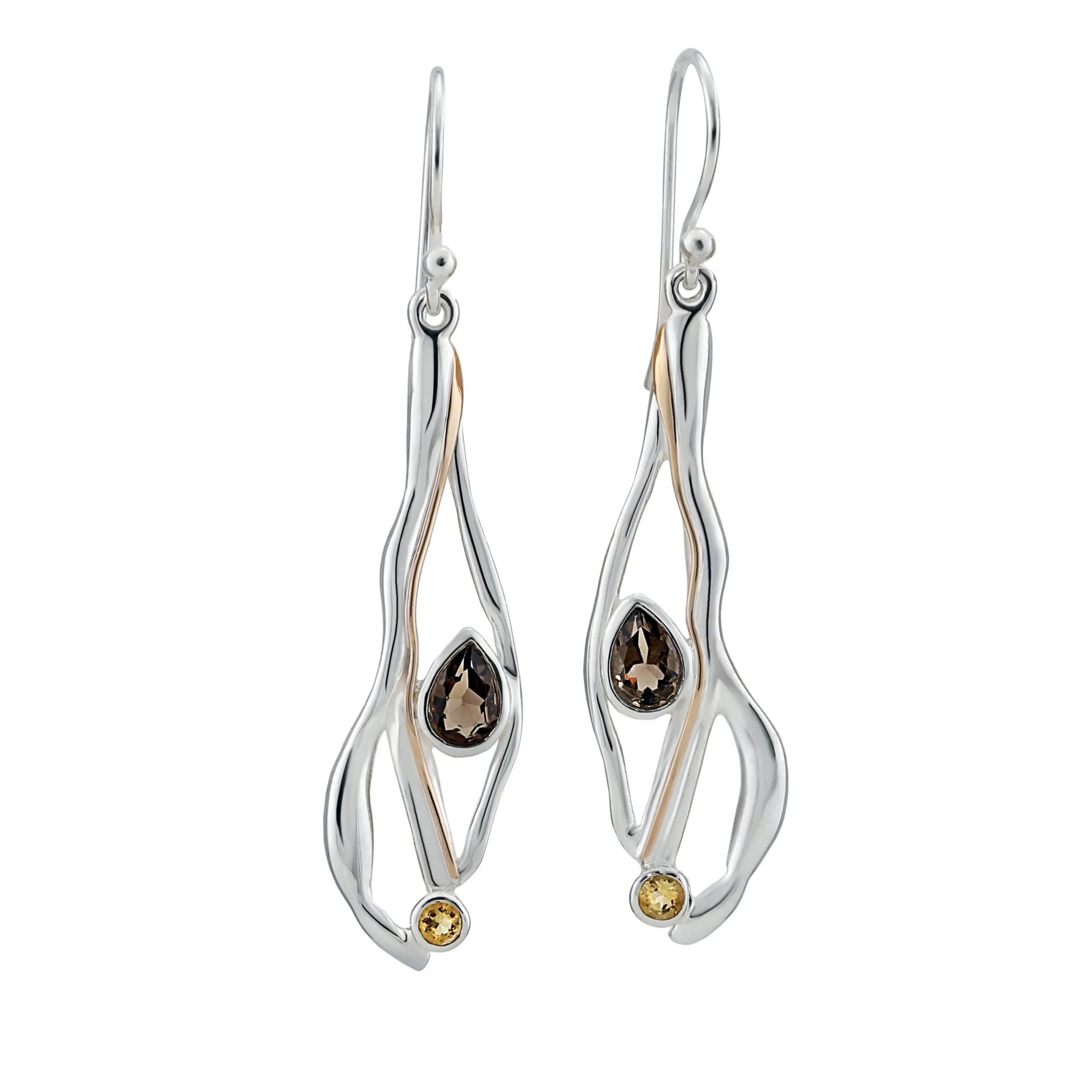 Banyan Smoky Quartz and Citrine Earrings