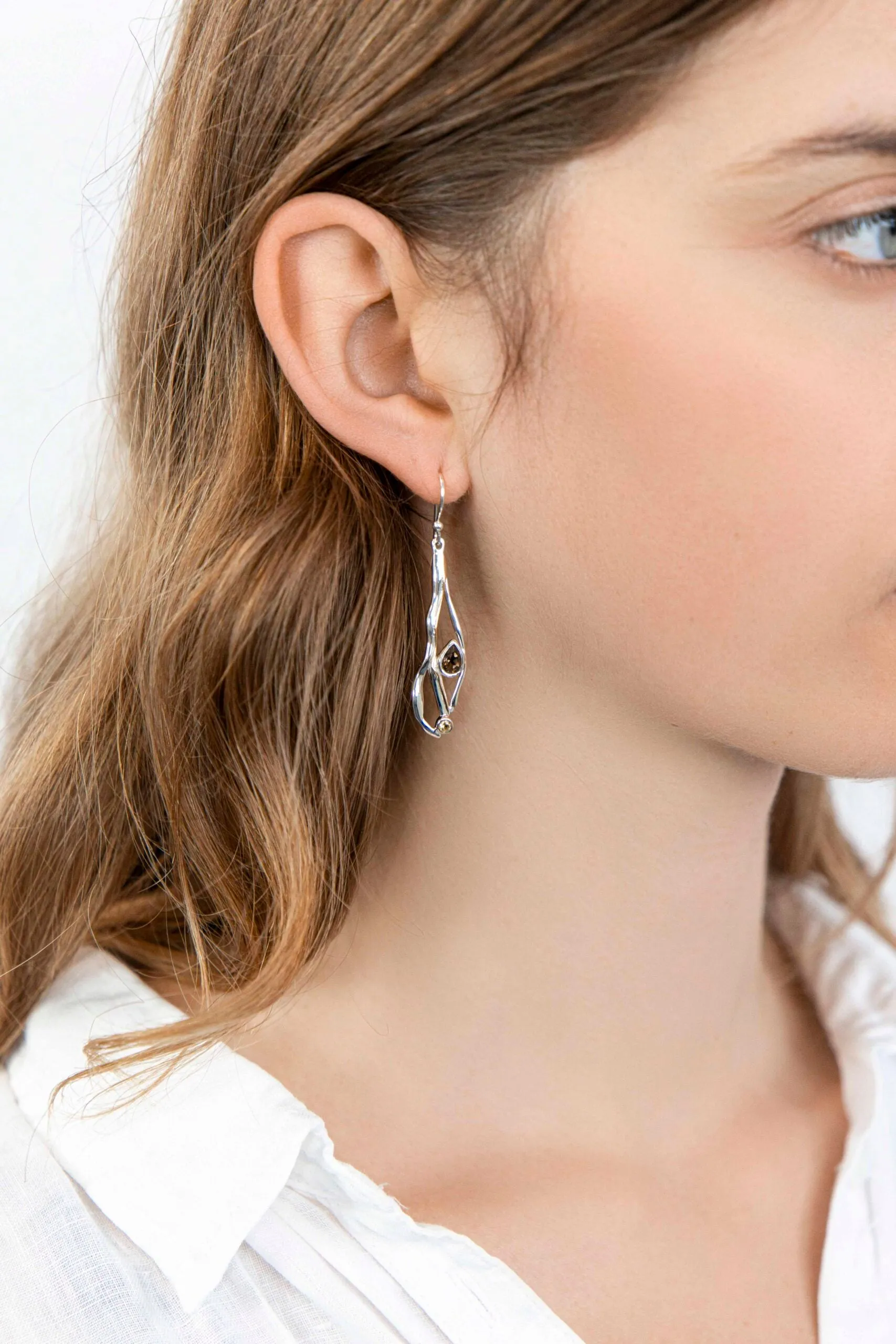 Banyan Smoky Quartz and Citrine Earrings