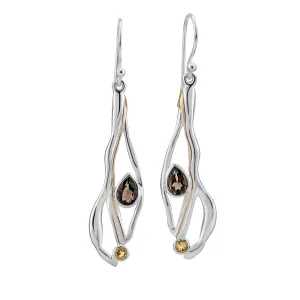 Banyan Smoky Quartz and Citrine Earrings