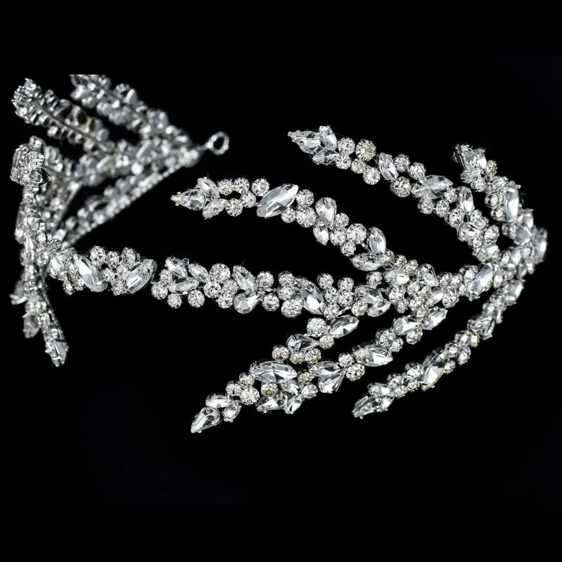 Baroque Crystal Hair Jewelry Rhinestone Headband Wedding Crown Tiara