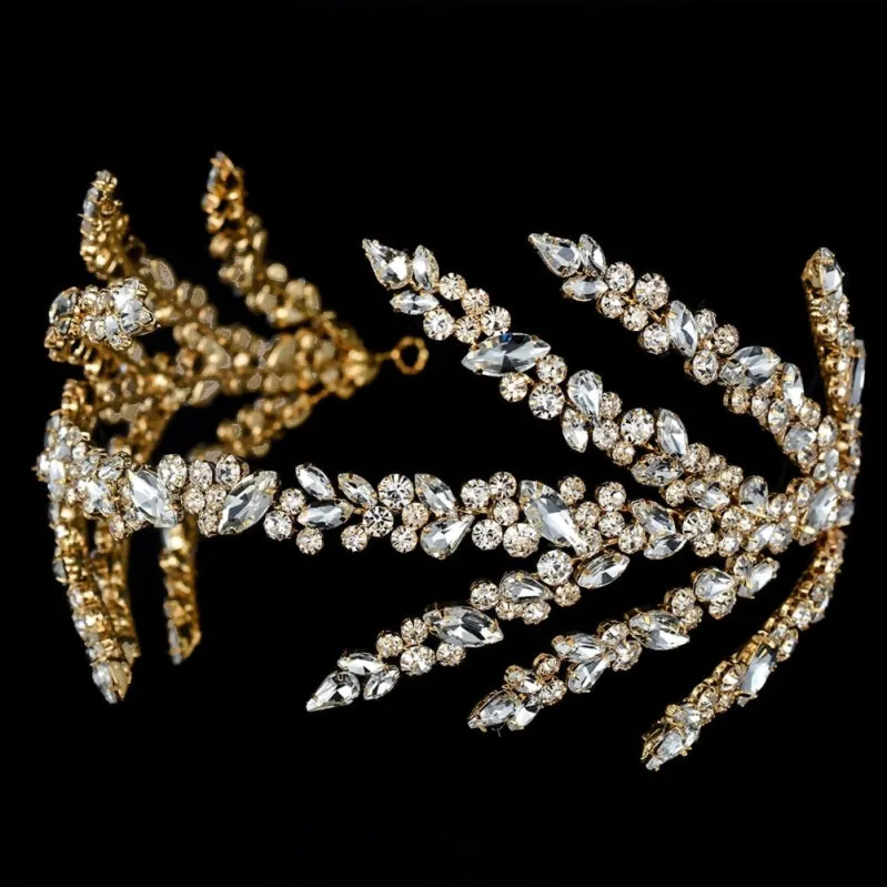 Baroque Crystal Hair Jewelry Rhinestone Headband Wedding Crown Tiara
