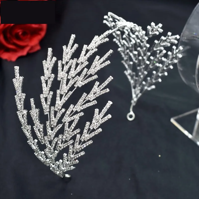 Baroque Crystal Hair Jewelry Rhinestone Headband Wedding Crown Tiara