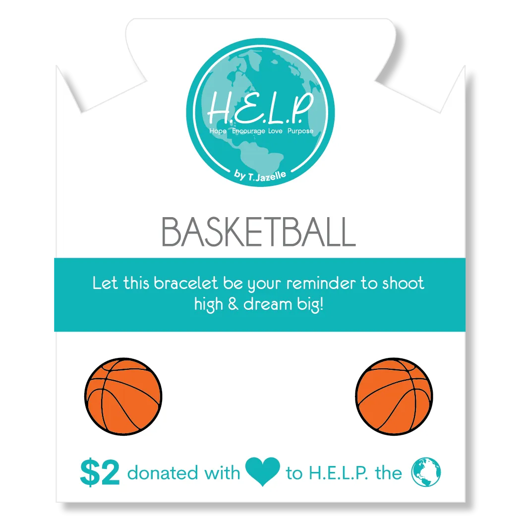 Basketball Charm with Lemonade Jade Charity Bracelet
