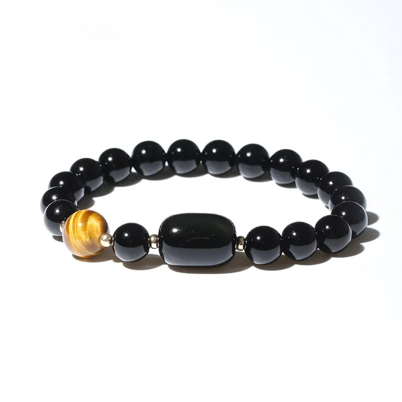 Black Onyx Tigereye Cat's eye Bead Bracelet Lovers Jewelry Women Men