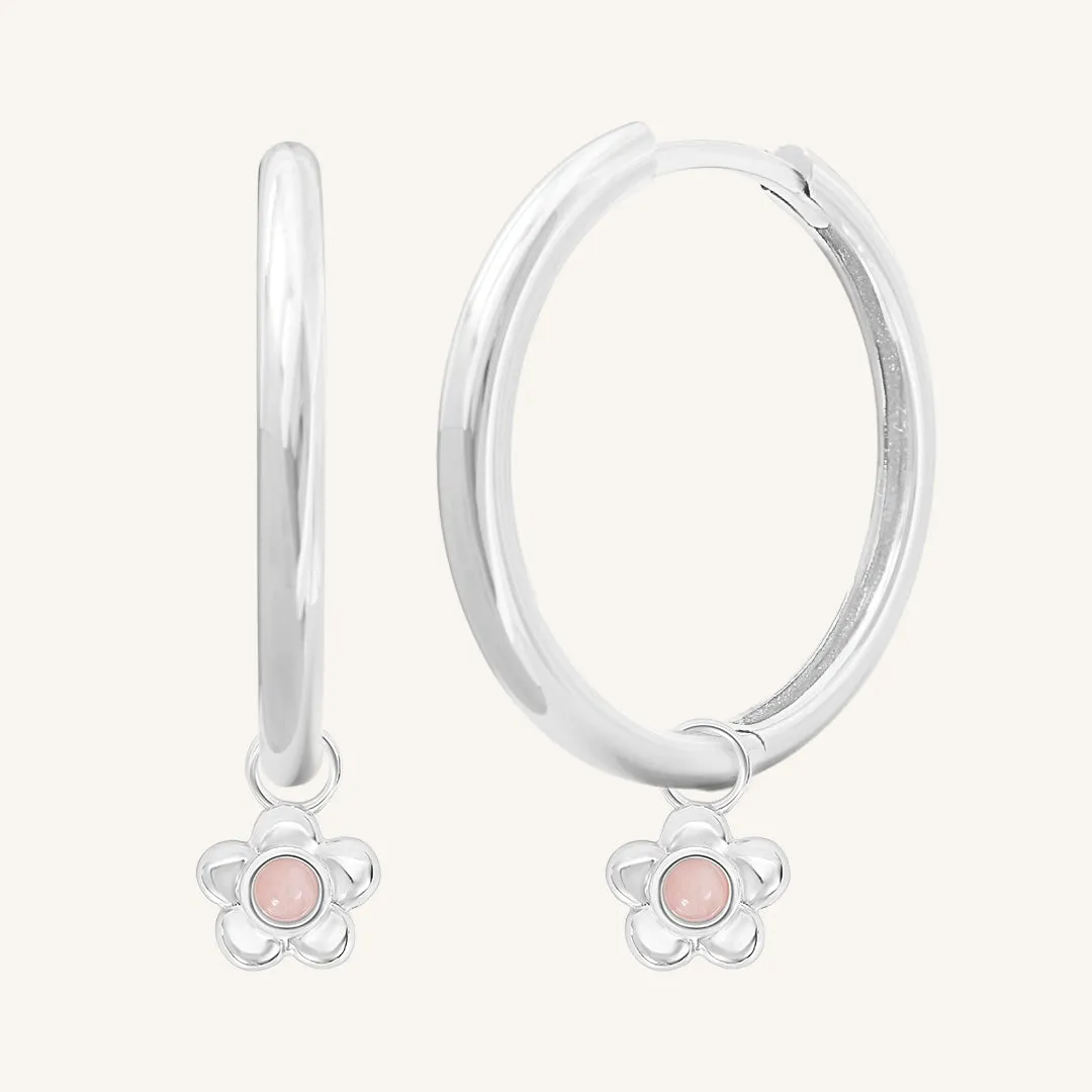 Blossom Charm Hoops