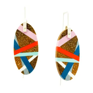 Blue Coral Wood Earrings