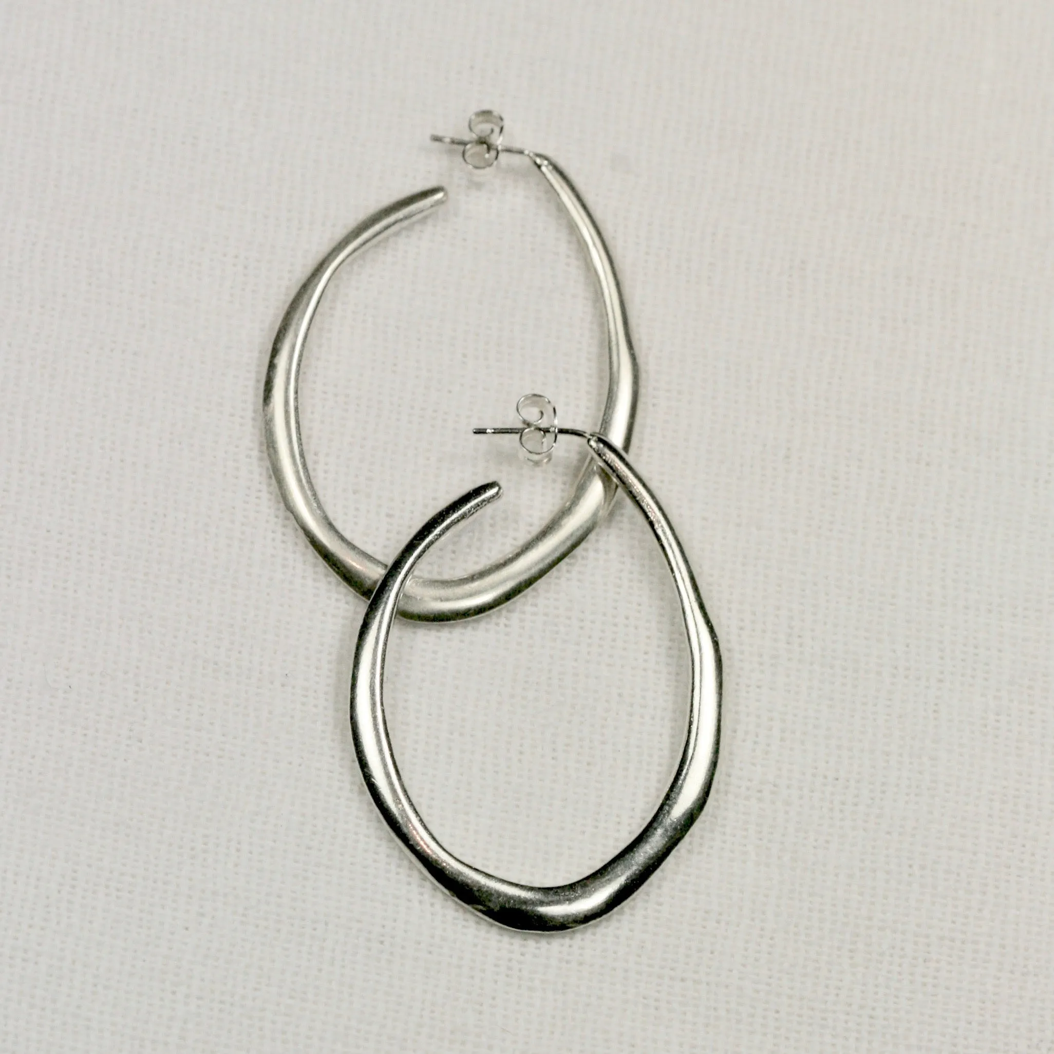 Carved Large Hoop Earrings -  Silver Jewellery UK