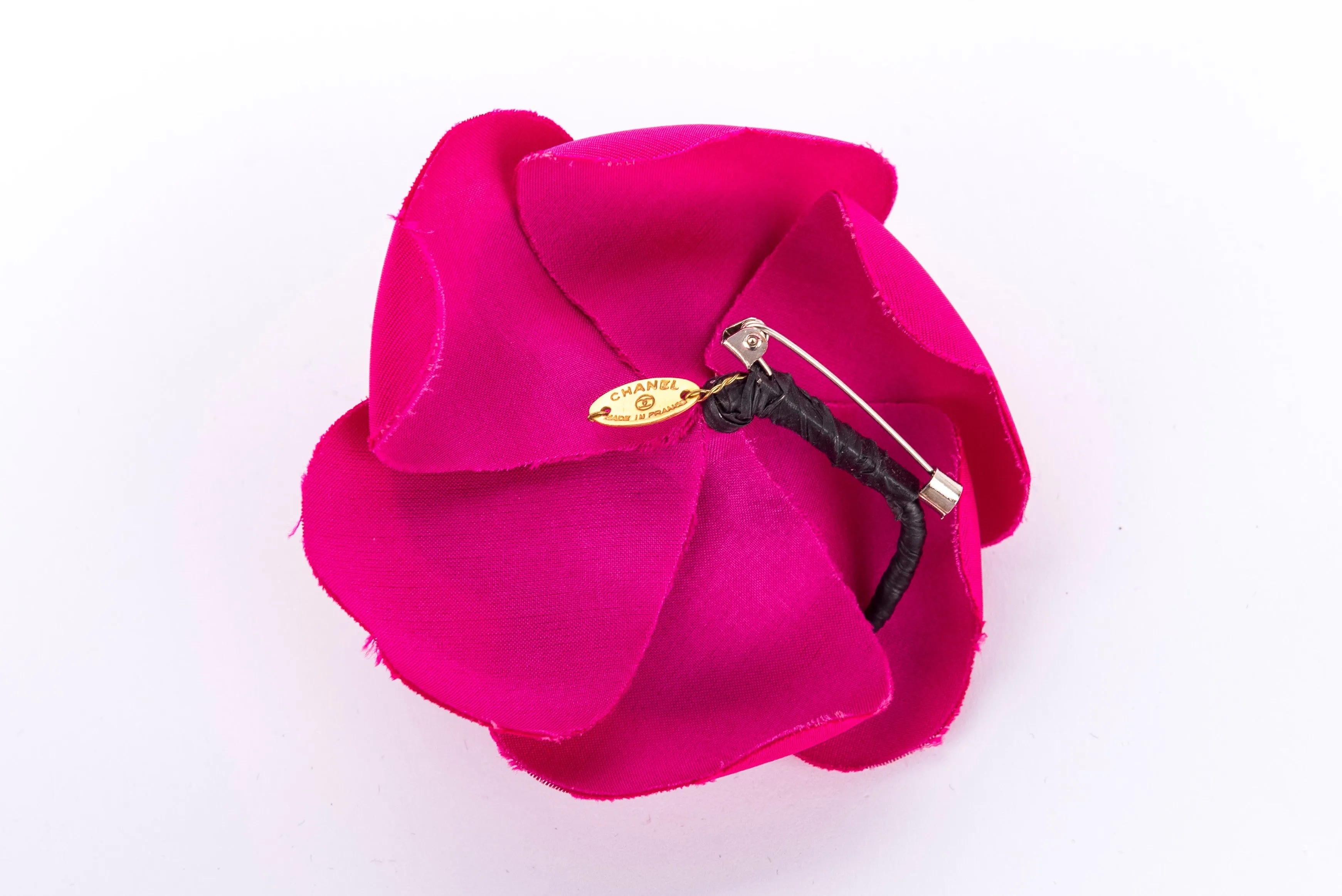 Chanel Camellia Brooch Dark Pink Color Small Size