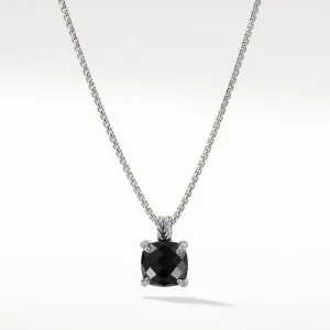 Chatelaine® Pendant Necklace with Black Onyx and Diamonds, 11mm