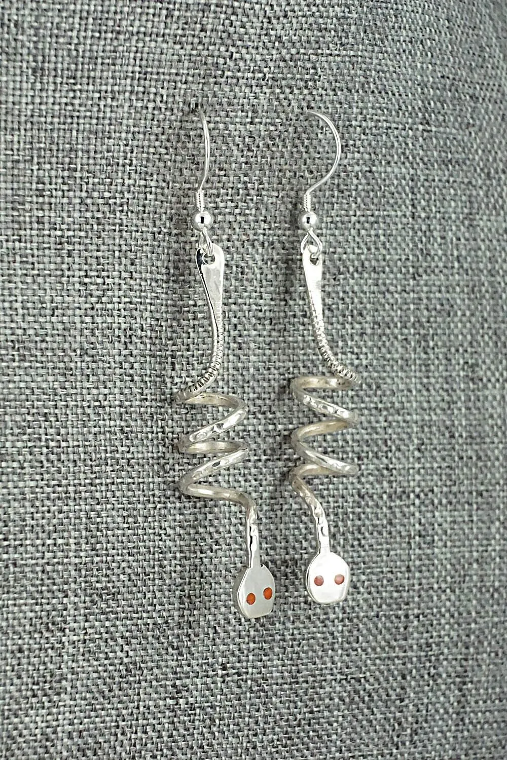 Coral & Sterling Silver Earrings - Joy Calavaza