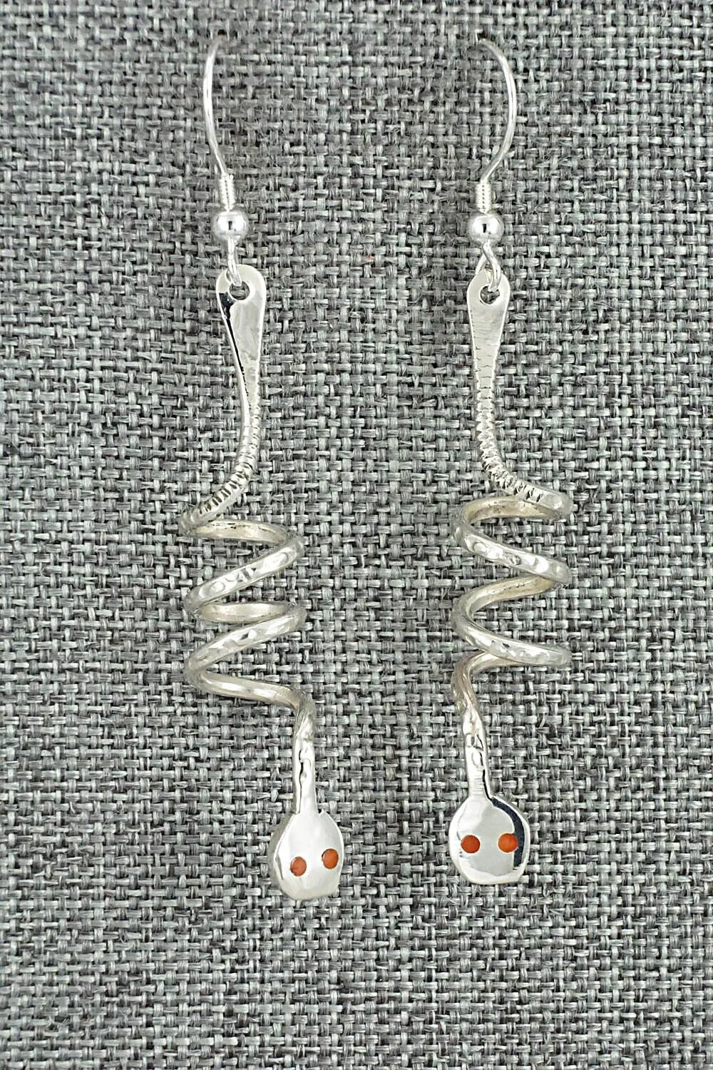 Coral & Sterling Silver Earrings - Joy Calavaza