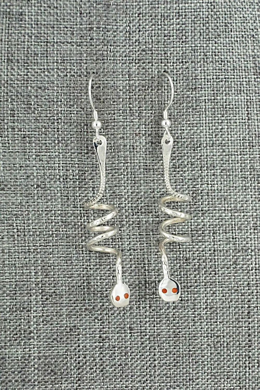 Coral & Sterling Silver Earrings - Joy Calavaza