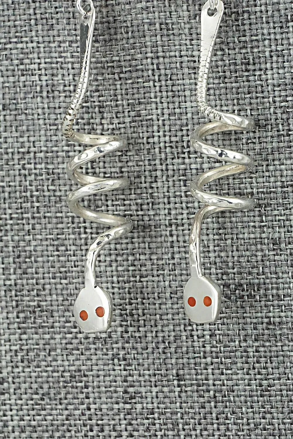 Coral & Sterling Silver Earrings - Joy Calavaza