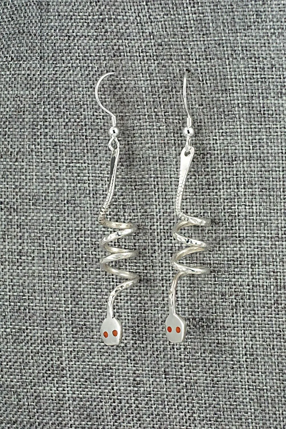 Coral & Sterling Silver Earrings - Joy Calavaza