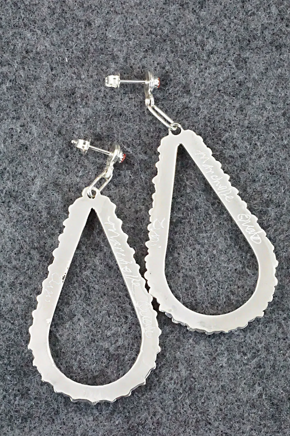 Coral & Sterling Silver Earrings - Marchelle Qualo