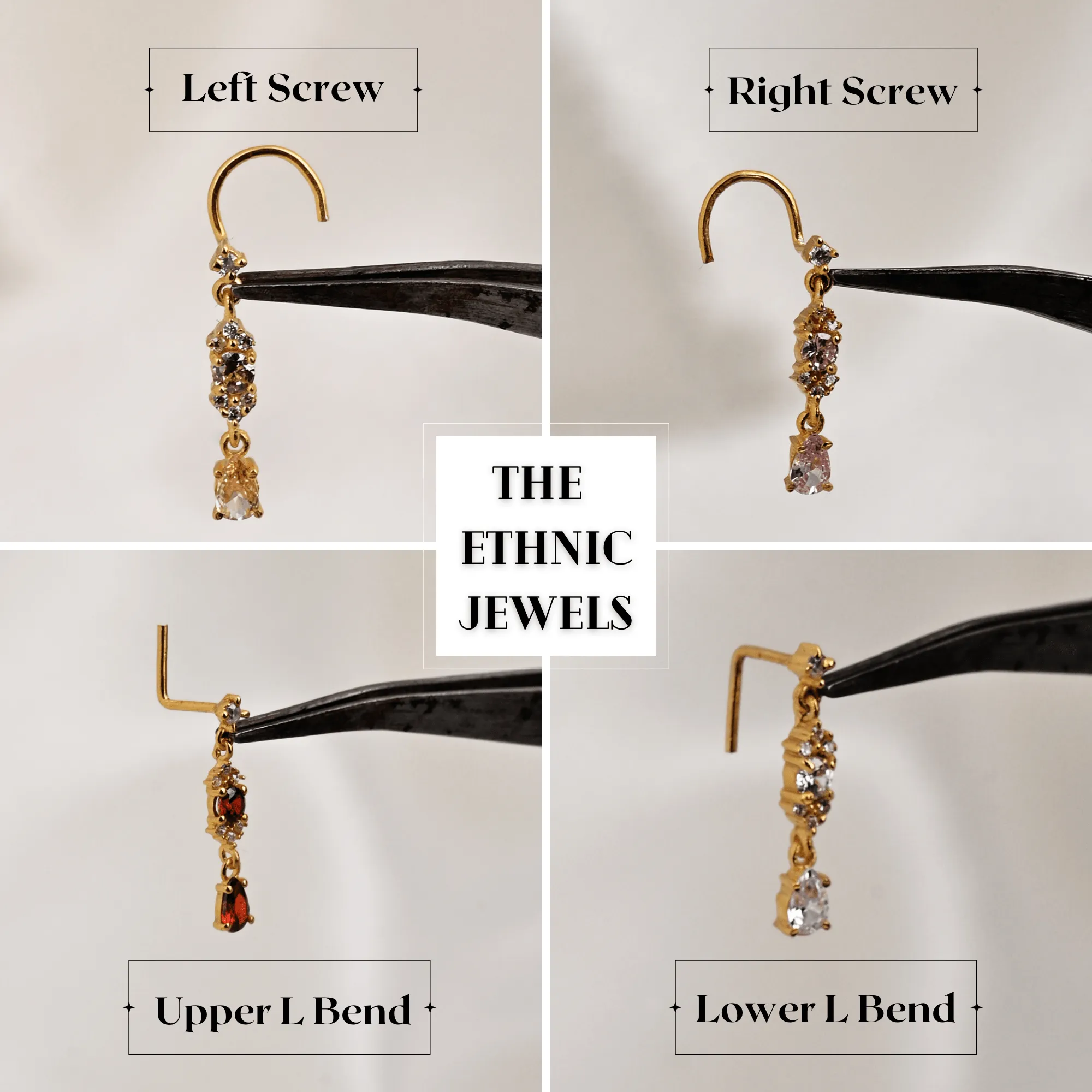 Crown Diamond Dangle Nose Ring – Gold Royal Nose Piercing Jewelry