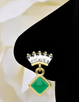 Crown Diamond Dangle Nose Ring – Gold Royal Nose Piercing Jewelry