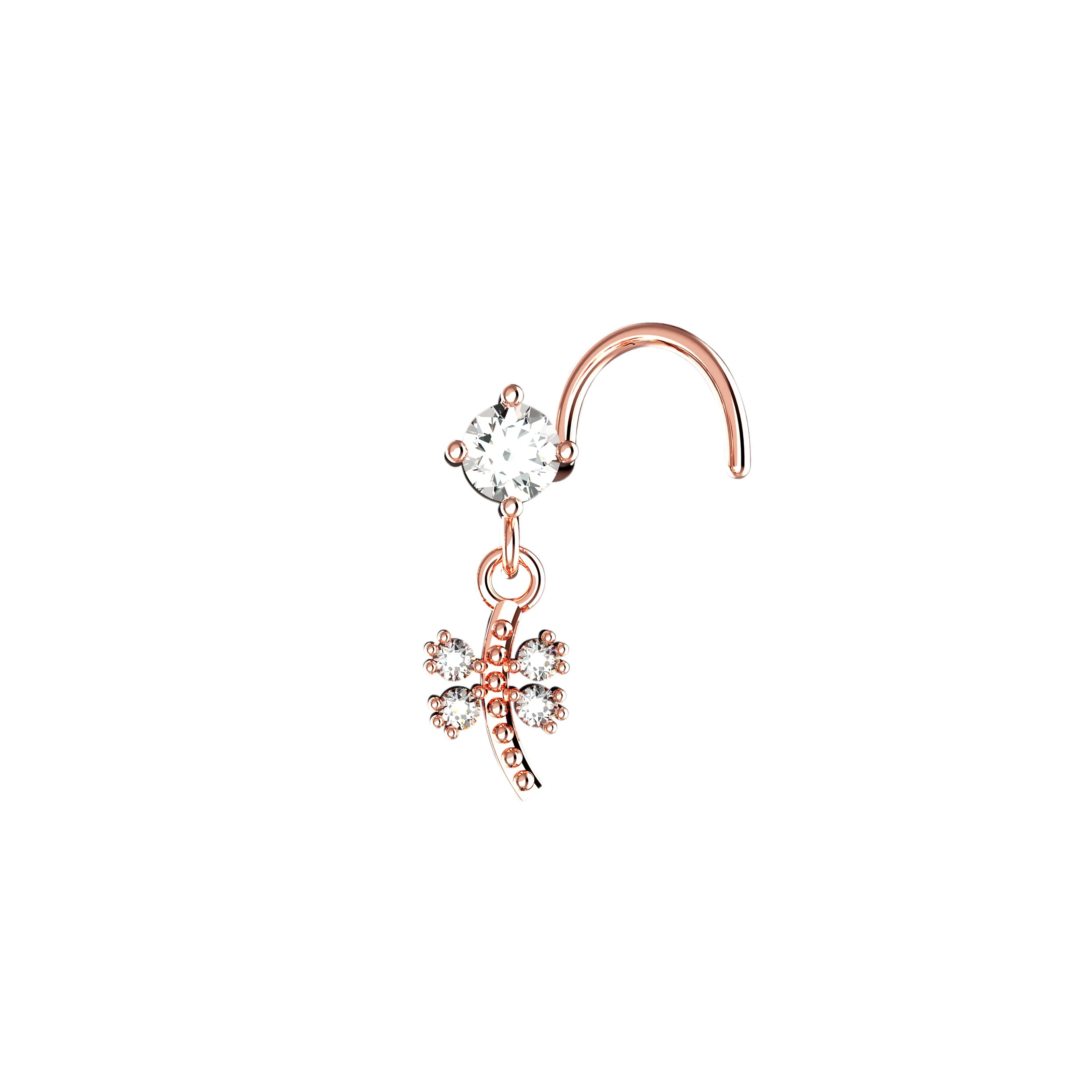Cute Butterfly Gold Dangle Nose Ring – Indian Nose Jewelry
