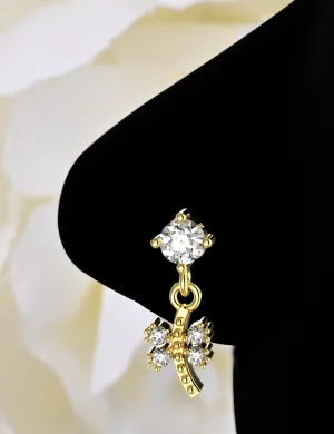 Cute Butterfly Gold Dangle Nose Ring – Indian Nose Jewelry