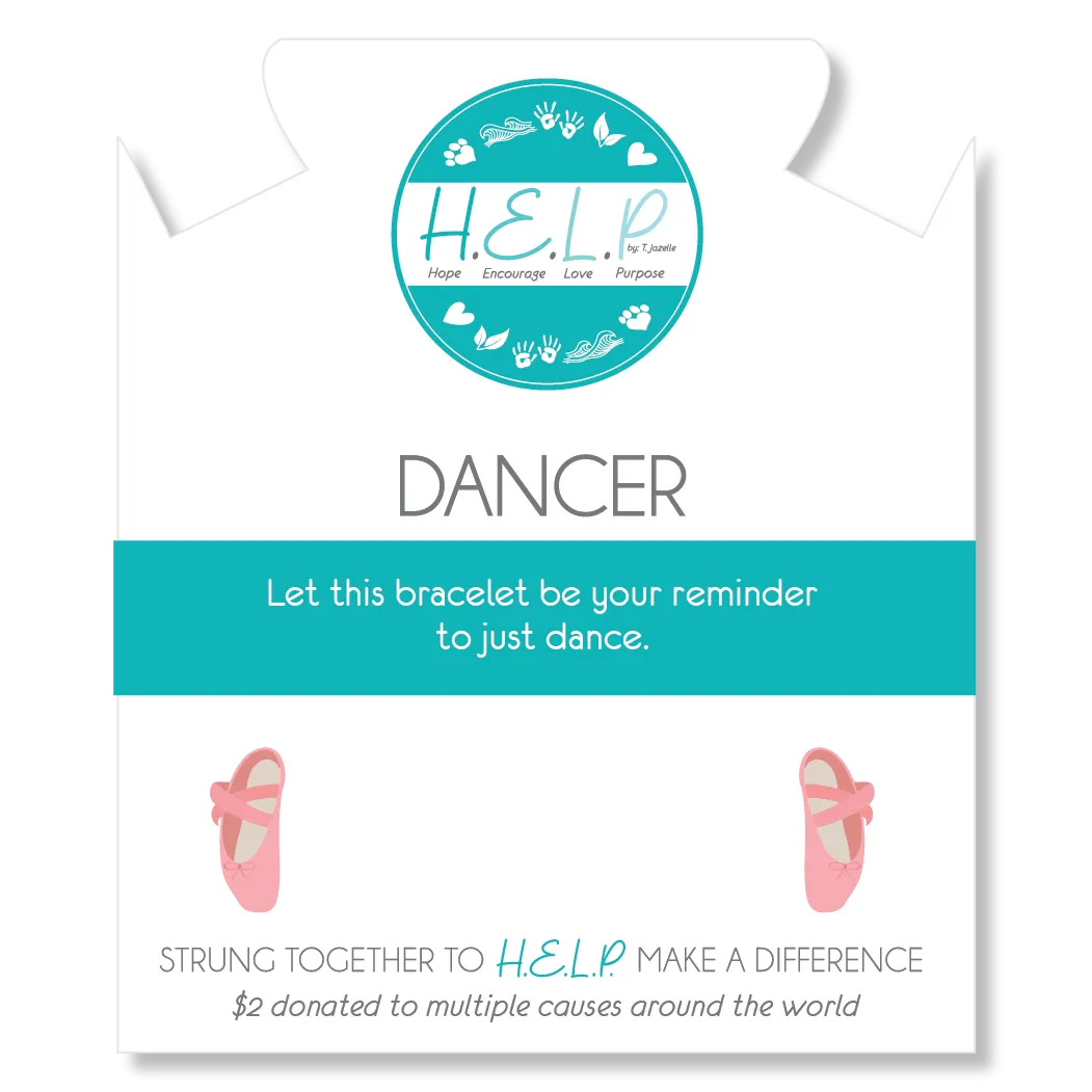 Dancer Charm with Azure Blue Jade Charity Bracelet
