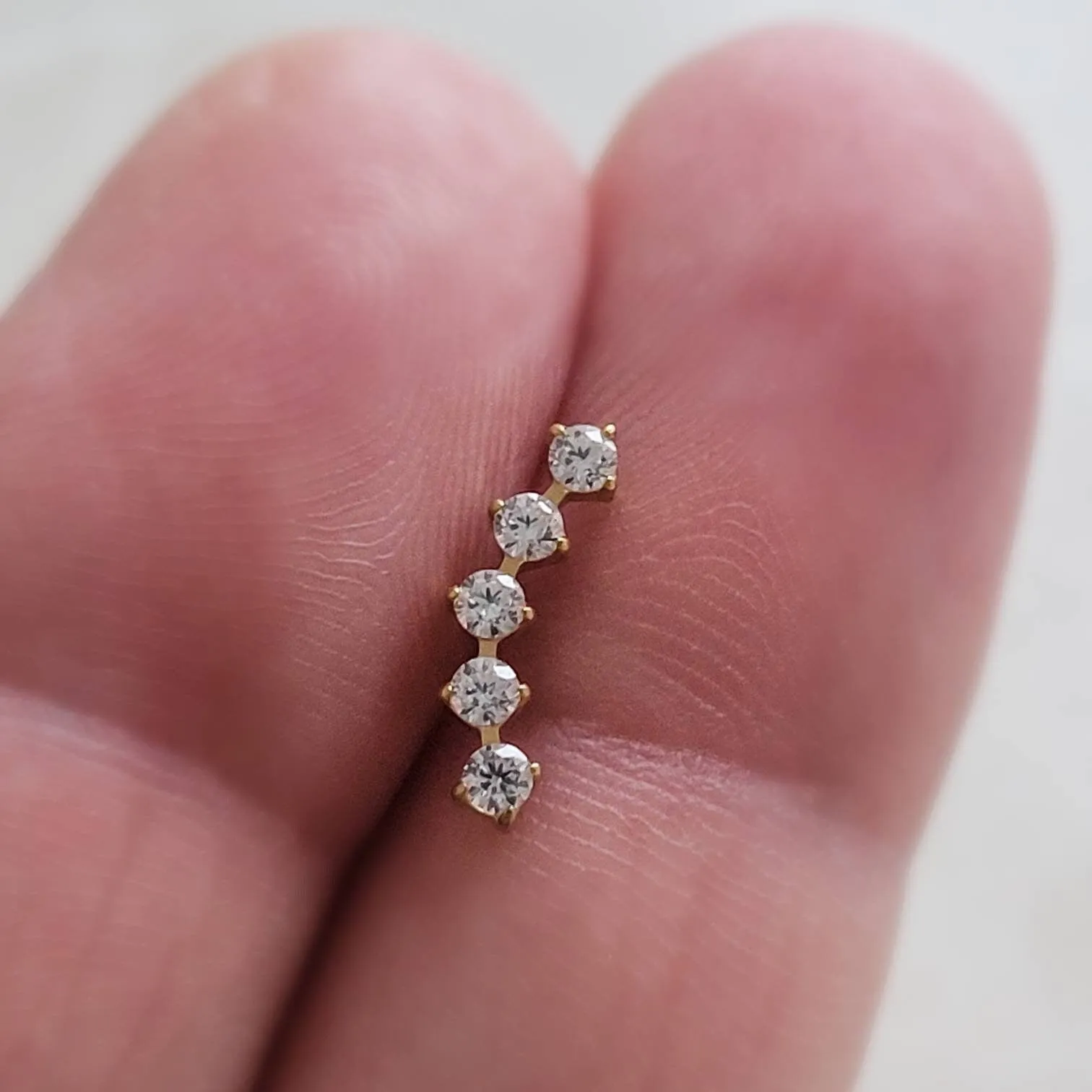 Diamond CZ Crescent Climber