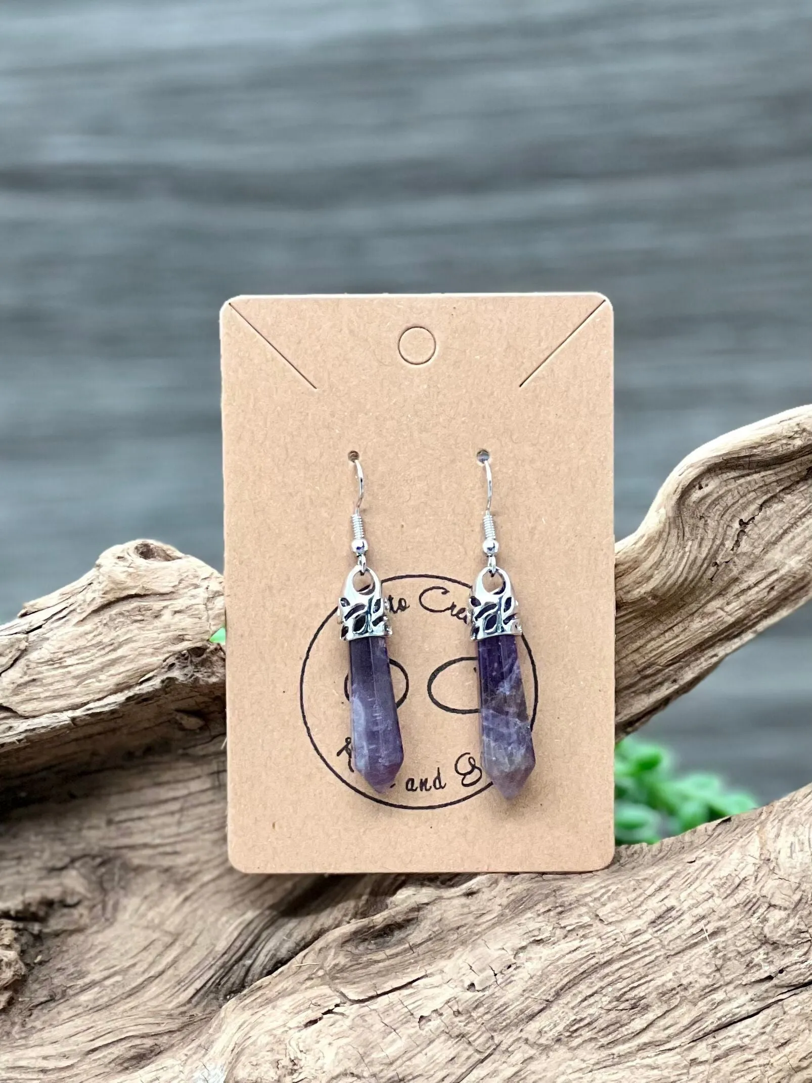 Dream Amethyst Hanging Point Earrings