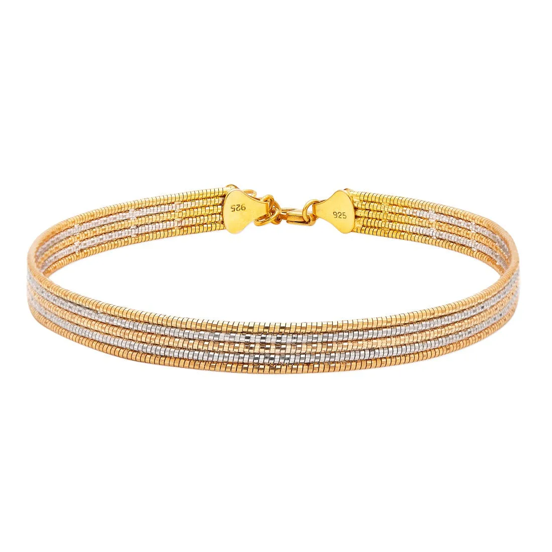 Dual Plated Layered Radiance 925 Sterling Silver Anklet
