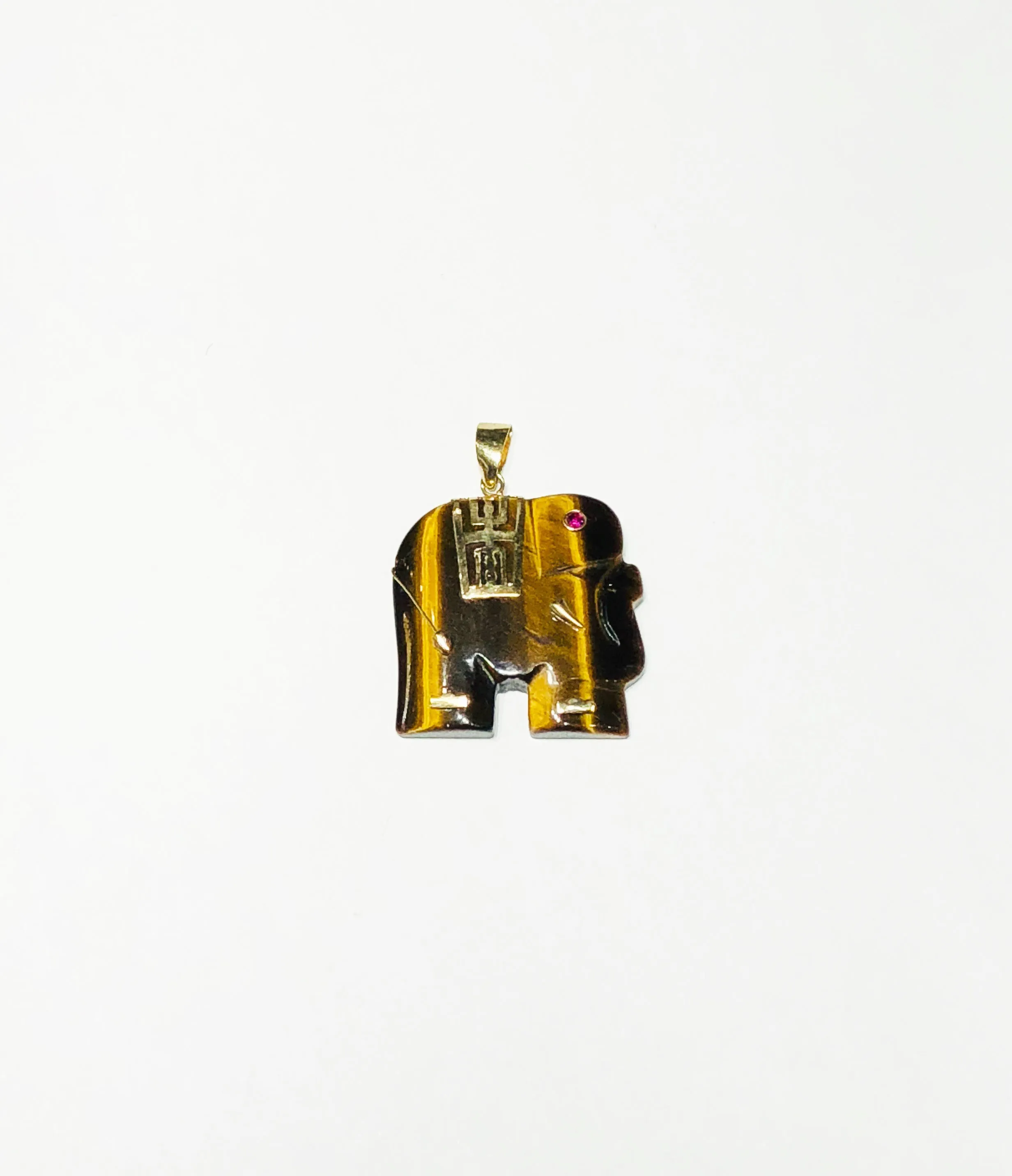 Elephant Black Onyx Pendant (14K)