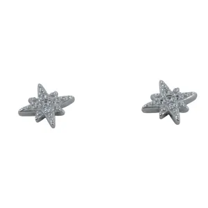 Follow That Star Sterling Silver Pavé Stud Earrings