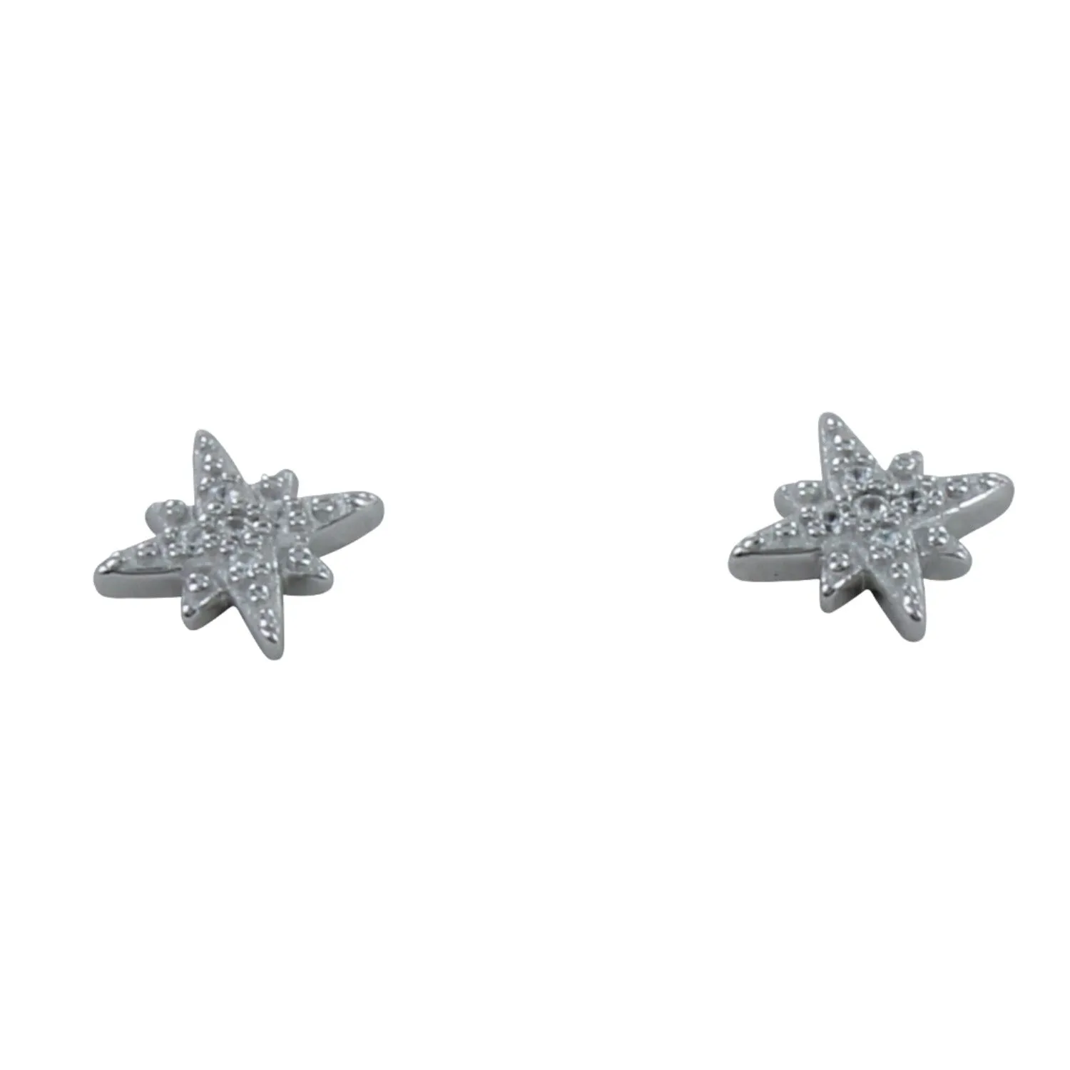 Follow That Star Sterling Silver Pavé Stud Earrings