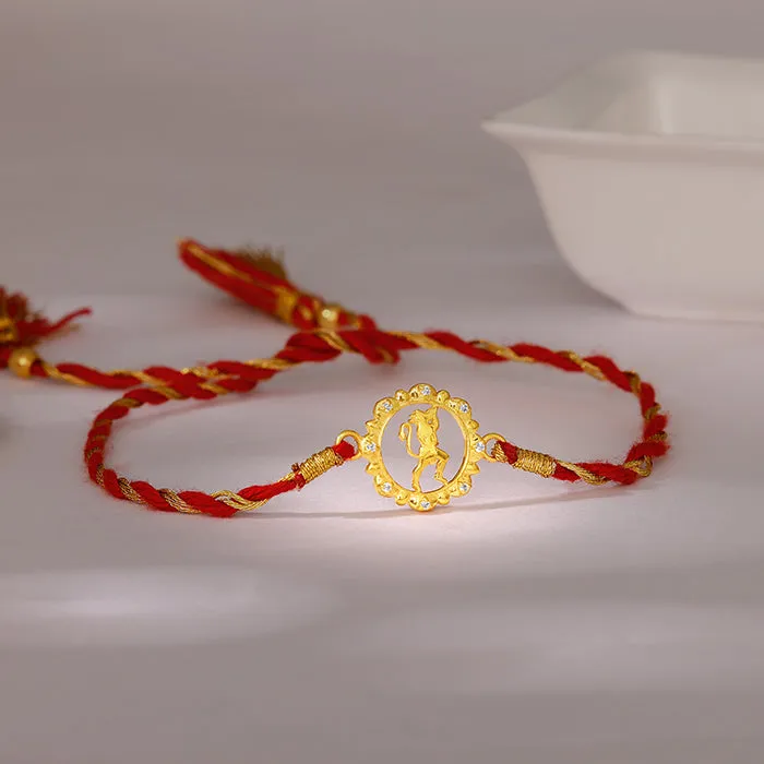Golden Jai Bajrangi Rakhi