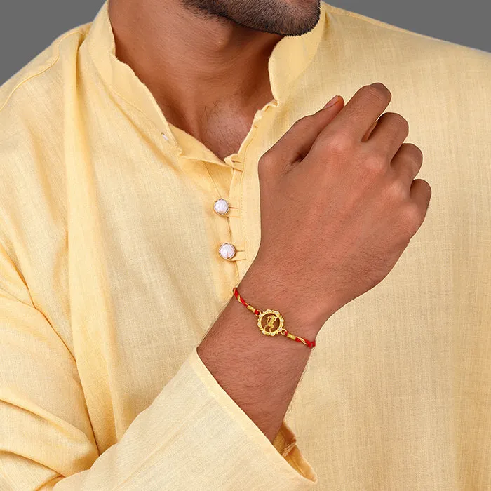 Golden Jai Bajrangi Rakhi