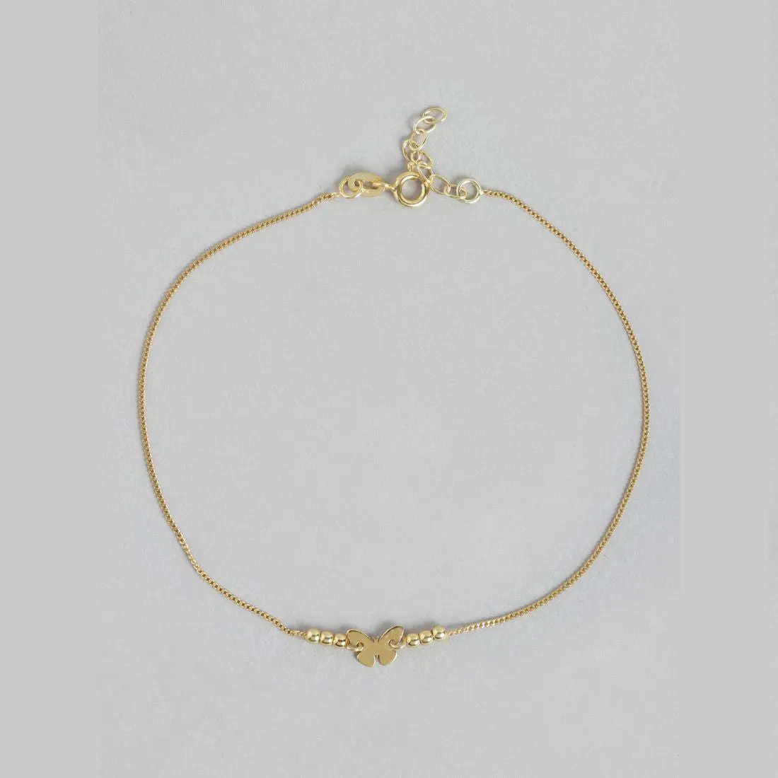 Golden Wings Gold Plated 925 Sterling Silver Butterfly Anklet