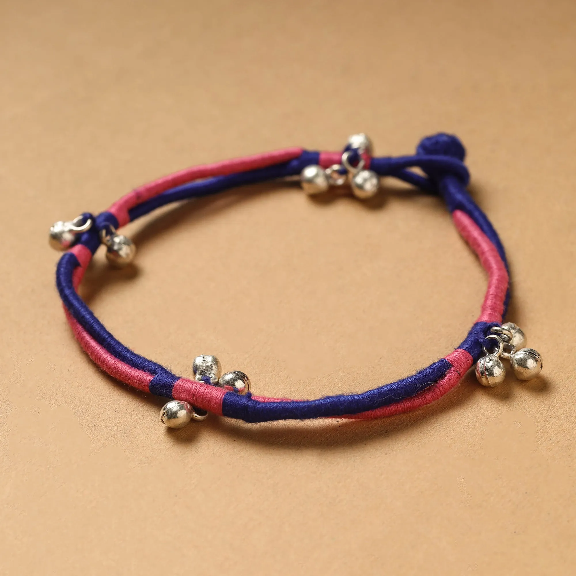 Handcrafted Patwa Thread & Ghungroo Work Anklet 29