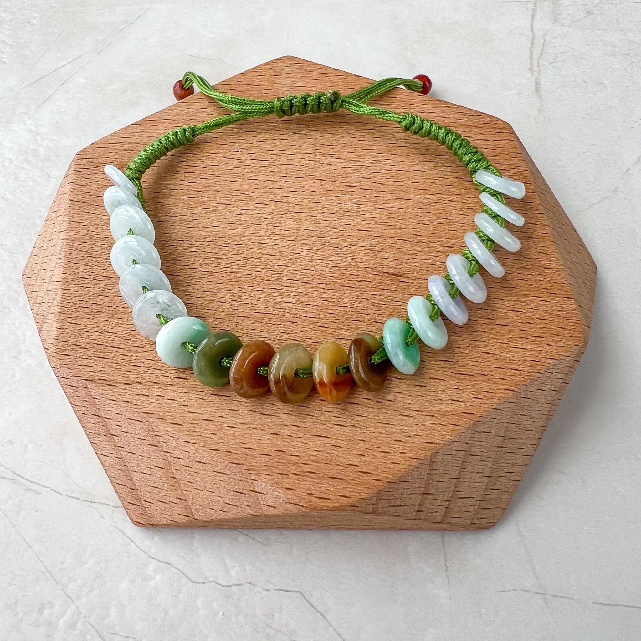 Harmony Disc Jade Bracelet, Jadeite Jade Bracelet, YW-0110-1728962523