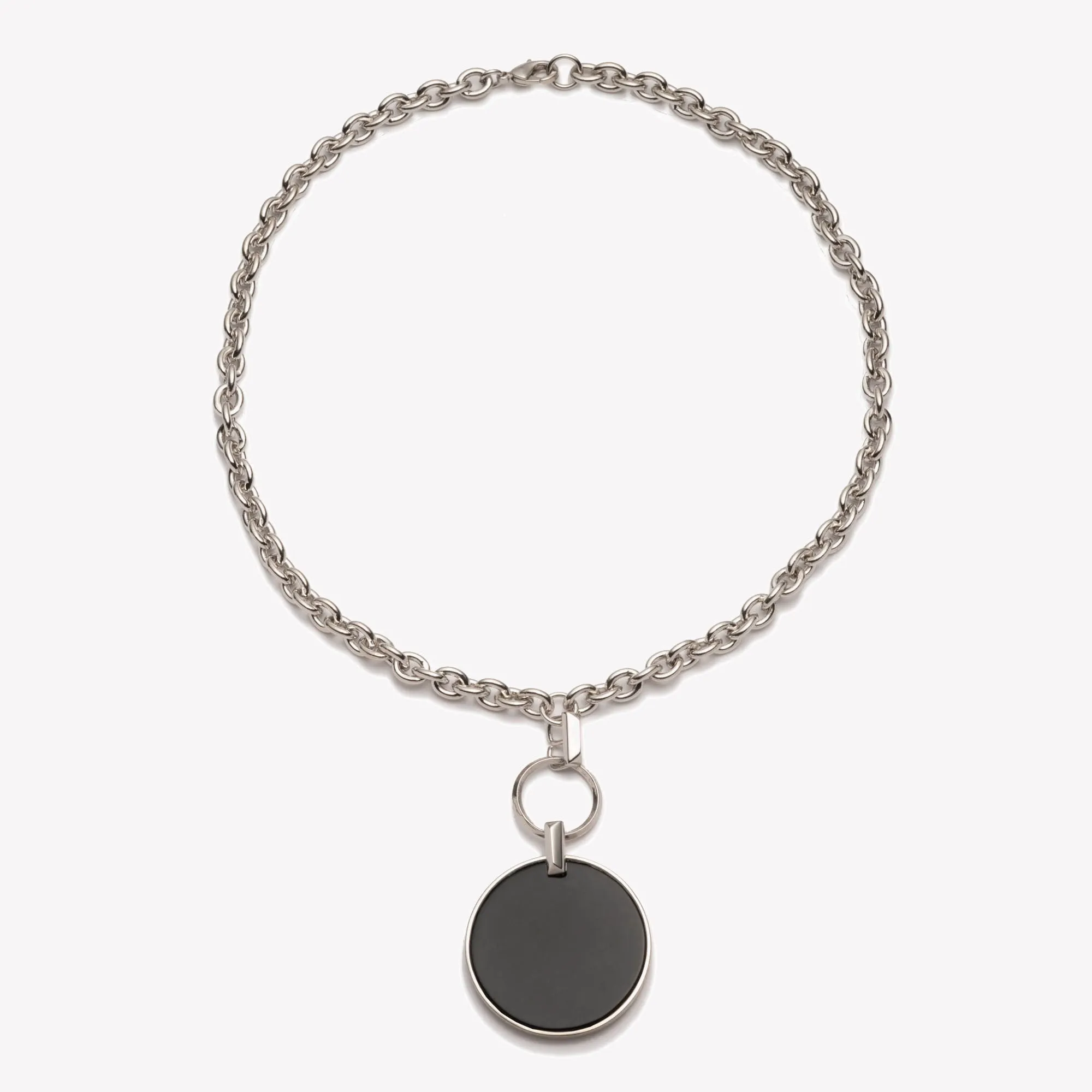 INLAID IOS PENDANT NECKLACE - ONYX