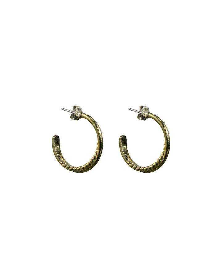 Karyn Chopik Bronze Grecian Twist Hoop Earrings
