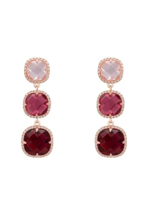 Latelita London Knightsbridge Earrings Rosegold Pinks